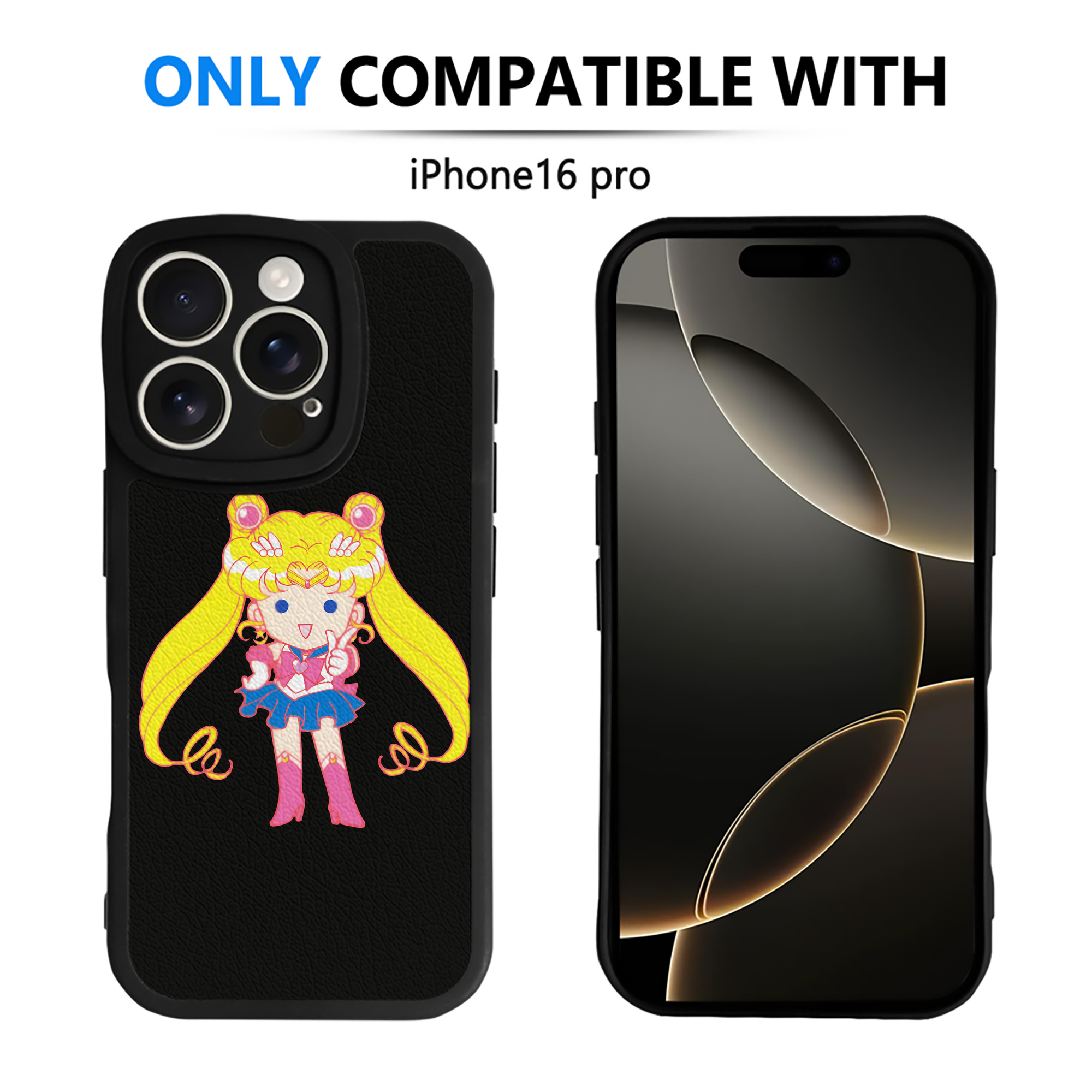 （画像用） 美少女戦士セーラームーン 月野 うさぎ つきの うさぎ Sailor Moon Tsukino Usagi 【iPhone 16シリーズ対応】シリコンスマホケース（レザー調） 材質：シリコン